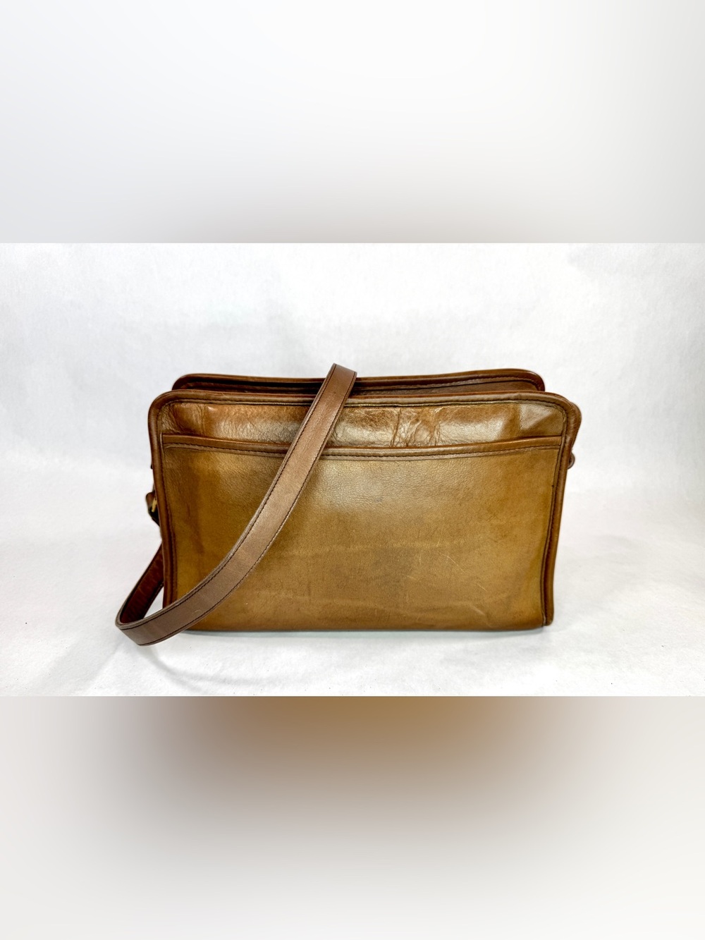 Coach Tan Leather Messenger Bag